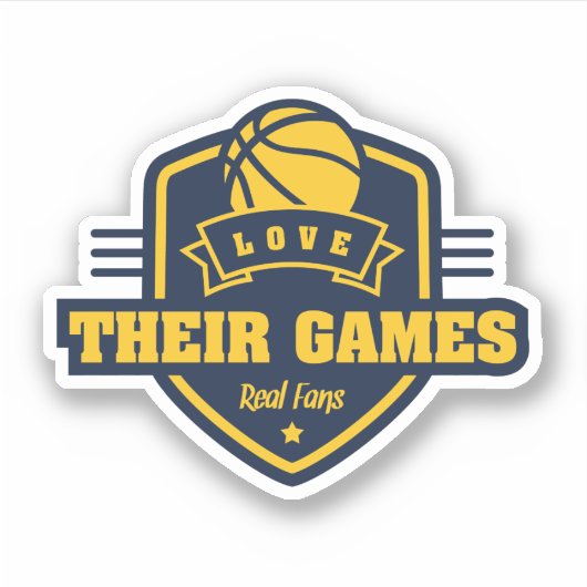 Basketbal Ik hou van hun spel met veel teamkleuren Sticker (Voorkant)