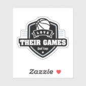Basketbal Ik hou van hun spel met veel teamkleuren Sticker (Vel)