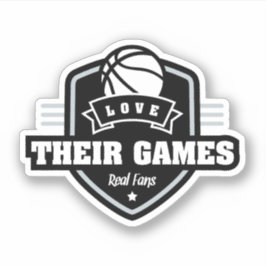 Basketbal Ik hou van hun spel met veel teamkleuren Sticker