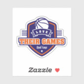 Basketbal Ik hou van hun spel met veel teamkleuren Sticker (Vel)