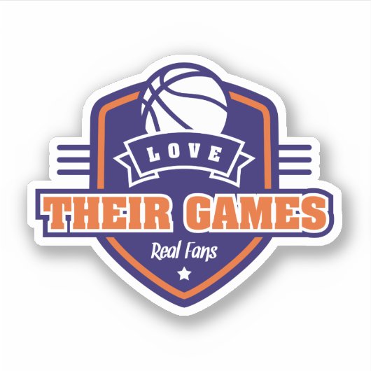 Basketbal Ik hou van hun spel met veel teamkleuren Sticker (Voorkant)