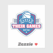 Basketbal Ik hou van hun spel met veel teamkleuren Sticker (Vel)