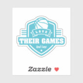 Basketbal Ik hou van hun spel met veel teamkleuren Sticker (Vel)