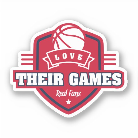 Basketbal Ik hou van hun spel met veel teamkleuren Sticker (Voorkant)