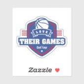 Basketbal Ik hou van hun spel met veel teamkleuren Sticker (Vel)