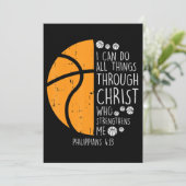 Basketbal Ik Kan Dingen Bijbelvers God Jezus Kaart (Staand voorkant)