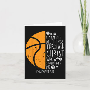 Basketbal Ik kan dingen doen Bijbelvers God Jezus Kaart