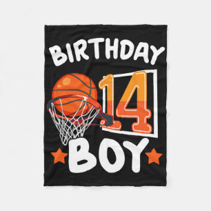 Basketbal IM 14 jaar oud 14e verjaardag jongen dec Fleece Deken