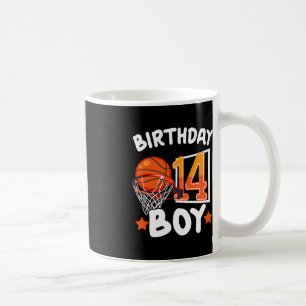 Basketbal IM 14 jaar oud 14e verjaardag jongen dec Koffiemok