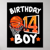 Basketbal IM 14 jaar oud 14e verjaardag jongen dec Poster (Voorkant)