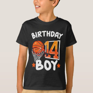 Basketbal IM 14 jaar oud 14e verjaardag jongen dec T-shirt