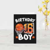 Basketbal IM 16 jaar oud 16e verjaardag jongen Dec Kaart (Gele Bloem)