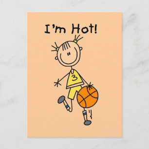 Basketbal I'm Hot T-shirts en cadeaus Briefkaart