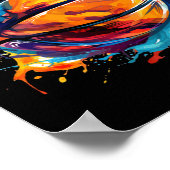 Basketbal in Art Design 1 Poster (Hoek)