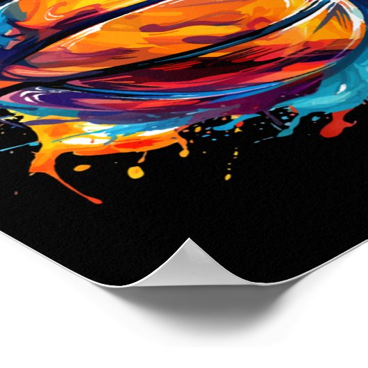 Basketbal in Art Design 1 Poster (Hoek)