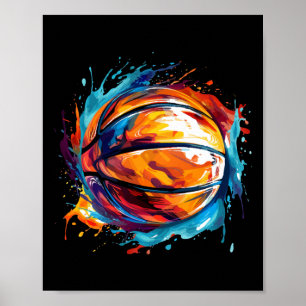 Basketbal in Art Design 1 Poster