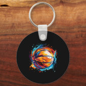 Basketbal in Art Design 1 Sleutelhanger (Voorkant)