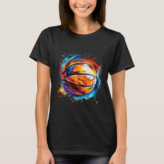 Basketbal in Art Design 1 T-shirt (Voorkant)