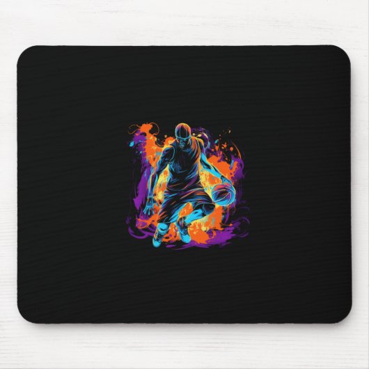 Basketbal in Art Design Muismat (Voorkant)