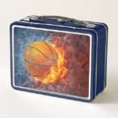 Basketbal in brand (Achterkant)