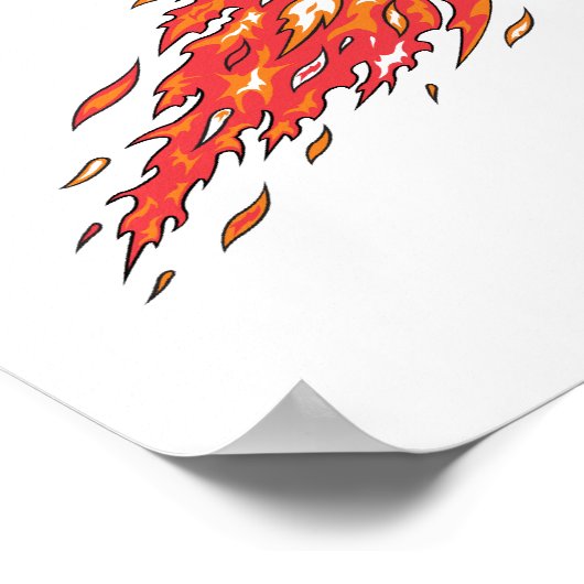 basketbal in brand poster (Hoek)