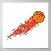basketbal in brand poster (Voorkant)