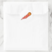 basketbal in brand ronde sticker (Tas)