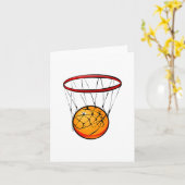 Basketbal in de hoop kaart (Gele Bloem)