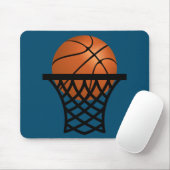 Basketbal in de hoop muismat (Met muis)