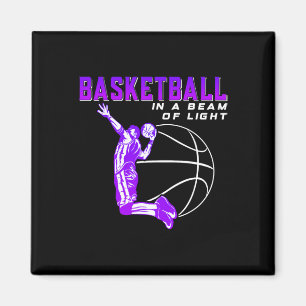 Basketbal in een lichtstraal magneet