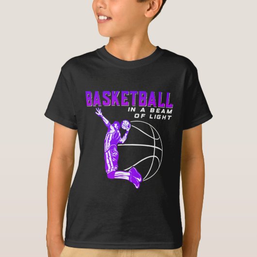 Basketbal in een lichtstraal t-shirt (Voorkant)