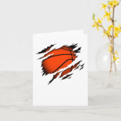 Basketbal in het hart Basketbalspeler Pion Kaart (Gele Bloem)