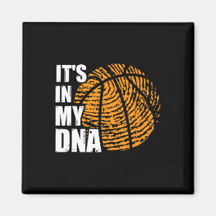 Basketbal in mijn DNA-vingerafdruk Fun Basketba Magneet