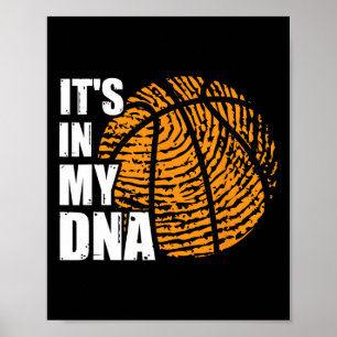 Basketbal in mijn DNA-vingerafdruk Fun Basketba Poster
