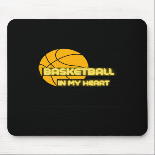Basketbal in mijn hart Grappig S - cadeau voor bas Muismat