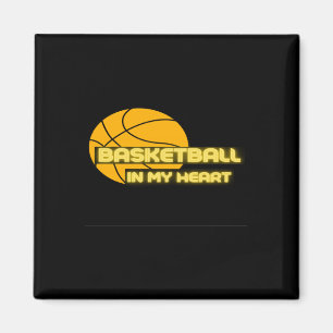 Basketbal in mijn hart Grappig S - cadeau voor Magneet
