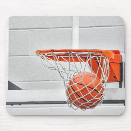 basketbal in net muismat (Voorkant)