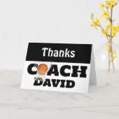 Basketbal in net voor coach dank u kaart (Gele Bloem)