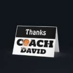 Basketbal in net voor coach dank u kaart<br><div class="desc">Basketbal in net voor dank aan Coach. Alle tekst kan worden bewerkt.</div>