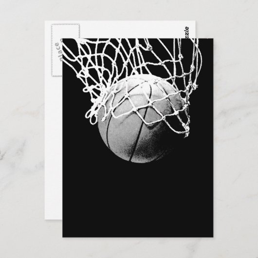 Basketbal in Schaduwen Close-up Verticale Post Kaa Briefkaart (Voorkant / Achterkant)