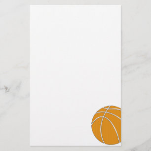 Basketbal in traditioneel Sinaasappel en grijs Briefpapier