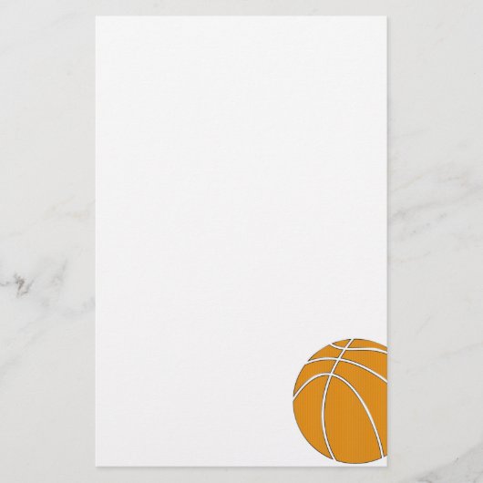 Basketbal in traditioneel Sinaasappel en grijs Briefpapier (Voorkant)