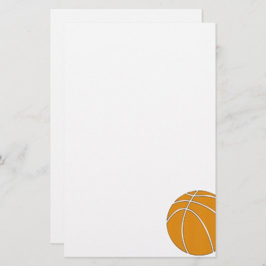 Basketbal in traditioneel Sinaasappel en grijs Briefpapier (Voorkant / Achterkant)