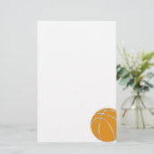 Basketbal in traditioneel Sinaasappel en grijs Briefpapier (Staand voorkant)