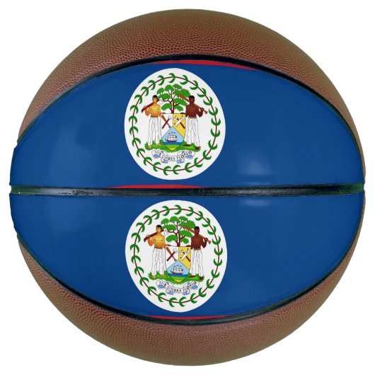 Basketbal in ware grootte met vlag van Belize (Voorkant)