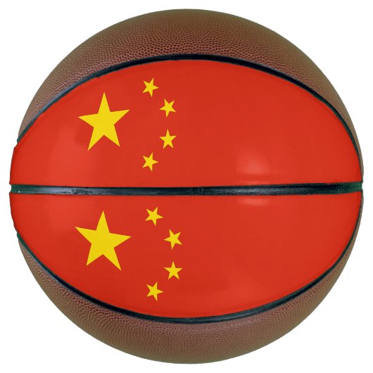 Basketbal in ware grootte met vlag van China (Voorkant)