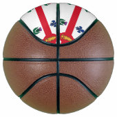 Basketbal in ware grootte met vlag van Montreal (Rechts)