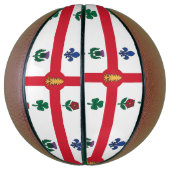 Basketbal in ware grootte met vlag van Montreal (Verticaal)
