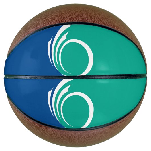 Basketbal in ware grootte met vlag van Ottawa (Voorkant)