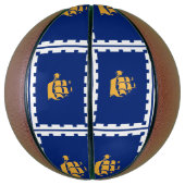 Basketbal in ware grootte met vlag van Quebec City (Verticaal)